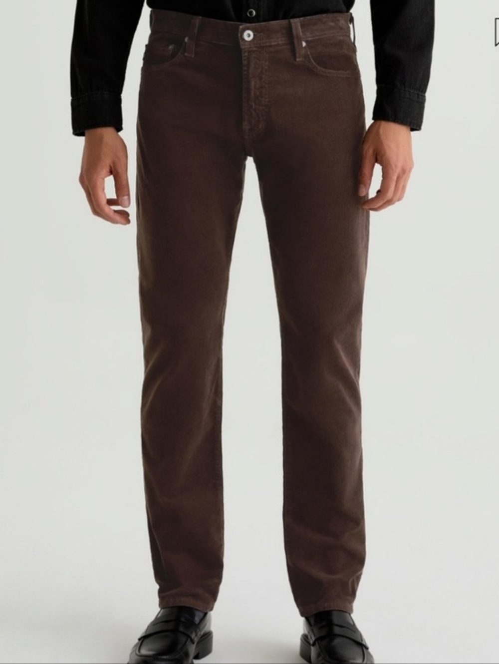 AG Adriano Goldschmied NWT The Protege Straight Leg Brown Corduroy Pants 32 X 34